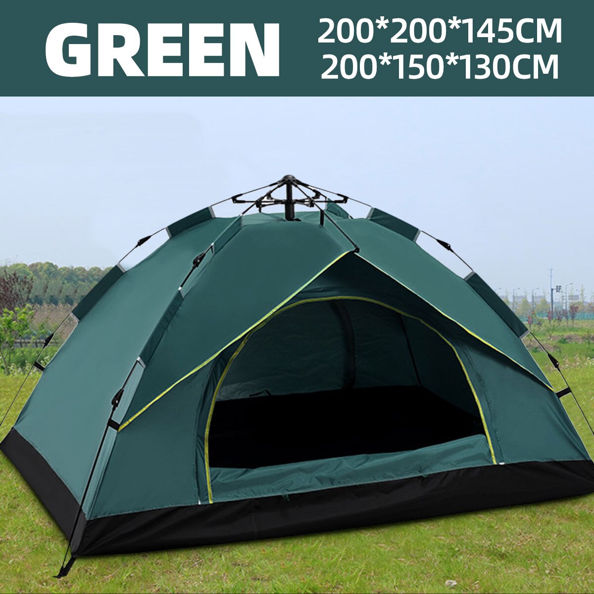 Cheap Goat Tents 3 4 Person Automatic Camping Tent Family Tent Instant Setup Awning Outdoor Protable Backpacking Tent Hiking Travel 210D Oxford   